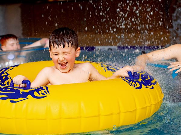 Kids at waterpark tubing